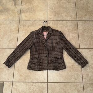 Larry Levine Vintage OG Tweed Black Brown Pink Blazer Jacket